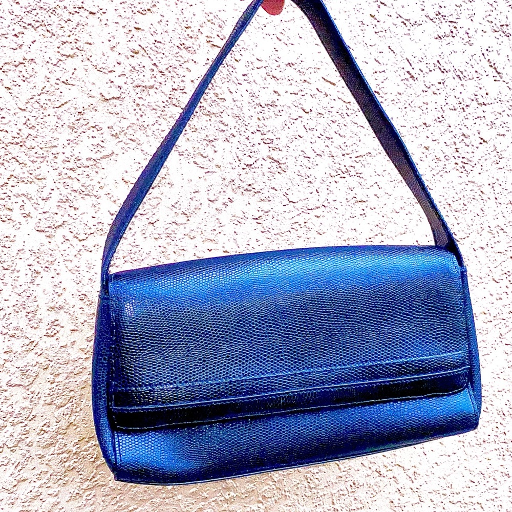 Vintage Leather Textured Black Sling Bag